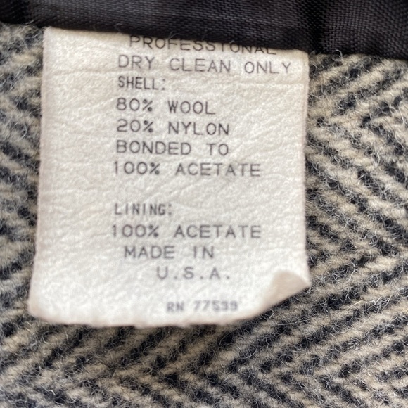 Stephanie Mathews Size 14 Black and White Woman's Pea Coat - Picture 11 of 12